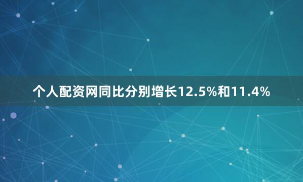 个人配资网同比分别增长12.5%和11.4%