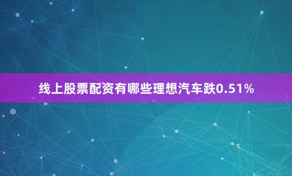 线上股票配资有哪些理想汽车跌0.51%